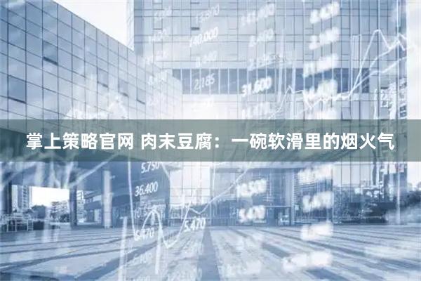 掌上策略官网 肉末豆腐：一碗软滑里的烟火气