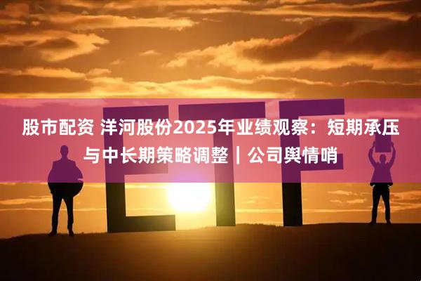 股市配资 洋河股份2025年业绩观察：短期承压与中长期策略调整｜公司舆情哨